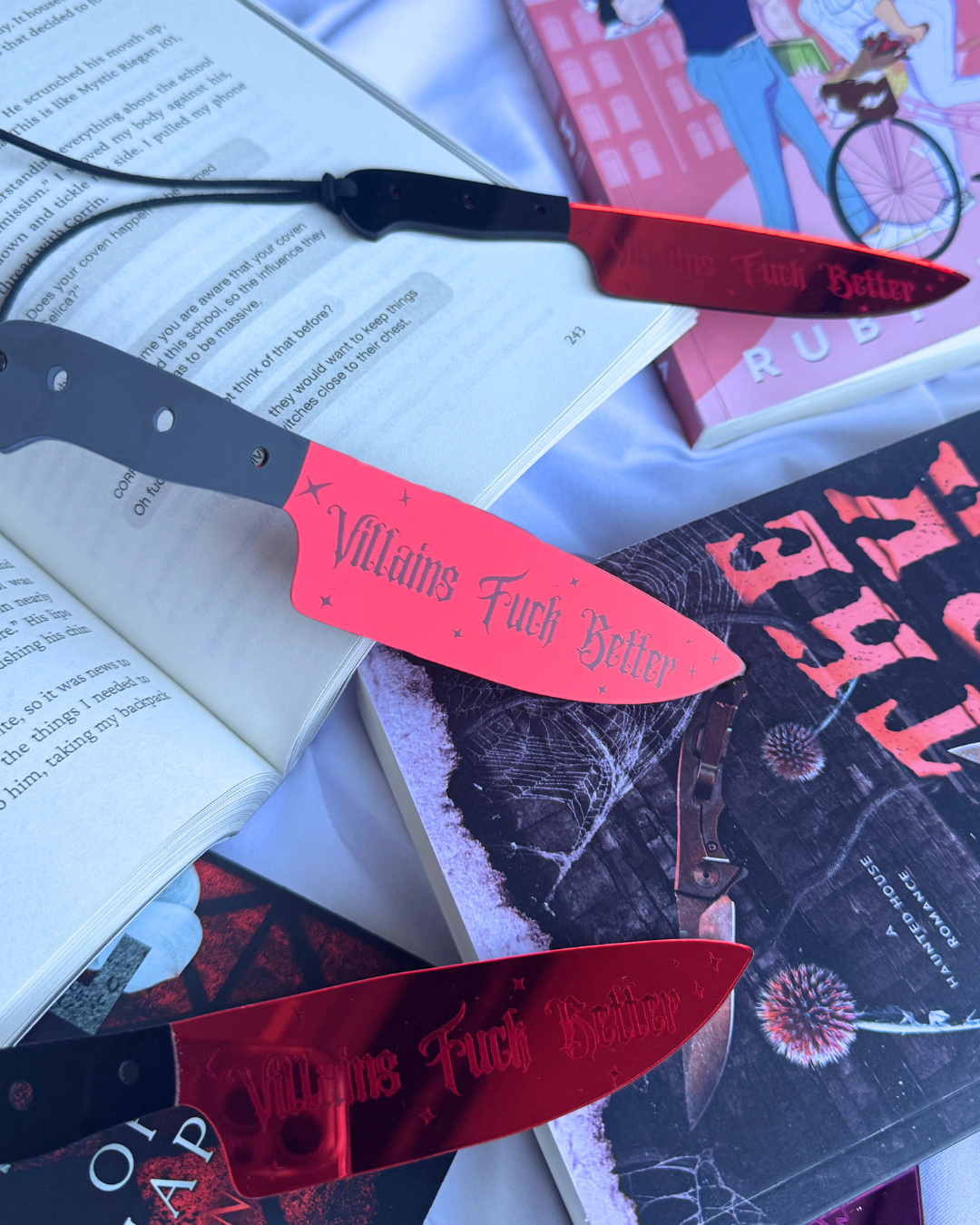 Villains Fuck Better - Mirrored Knife Bookmark: Pink