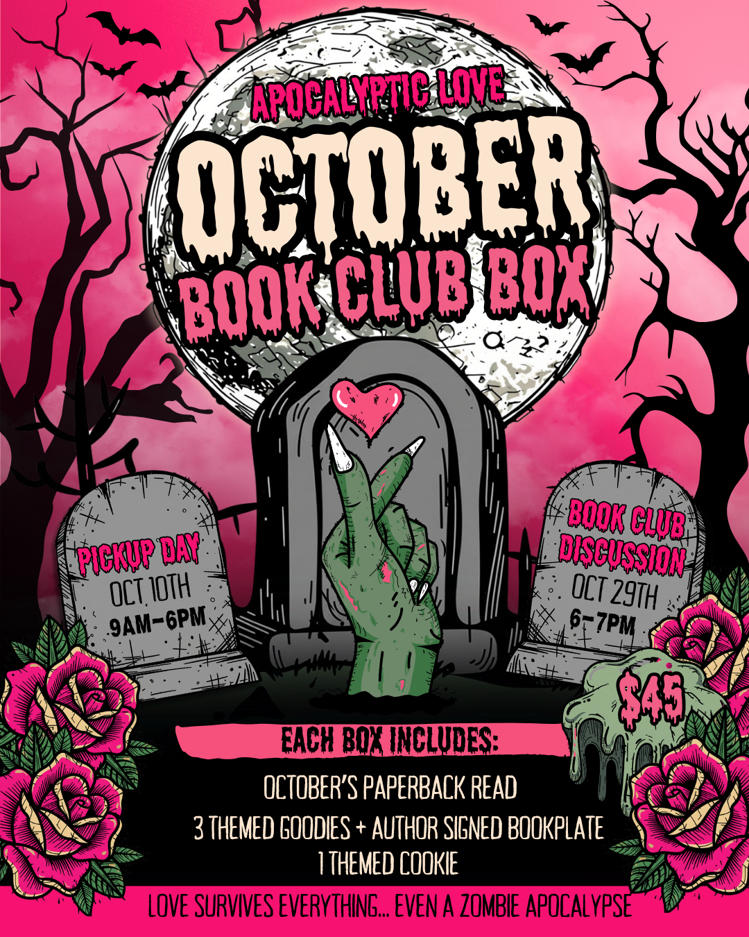 🩷 October Book Club Box: Apocalyptic Love 🧟♀️ Pickup October 10th!