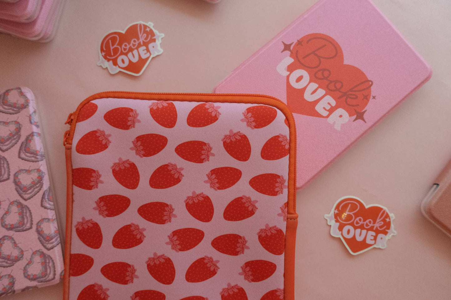 Zipper Strawberries Kindle & E-reader Sleeve