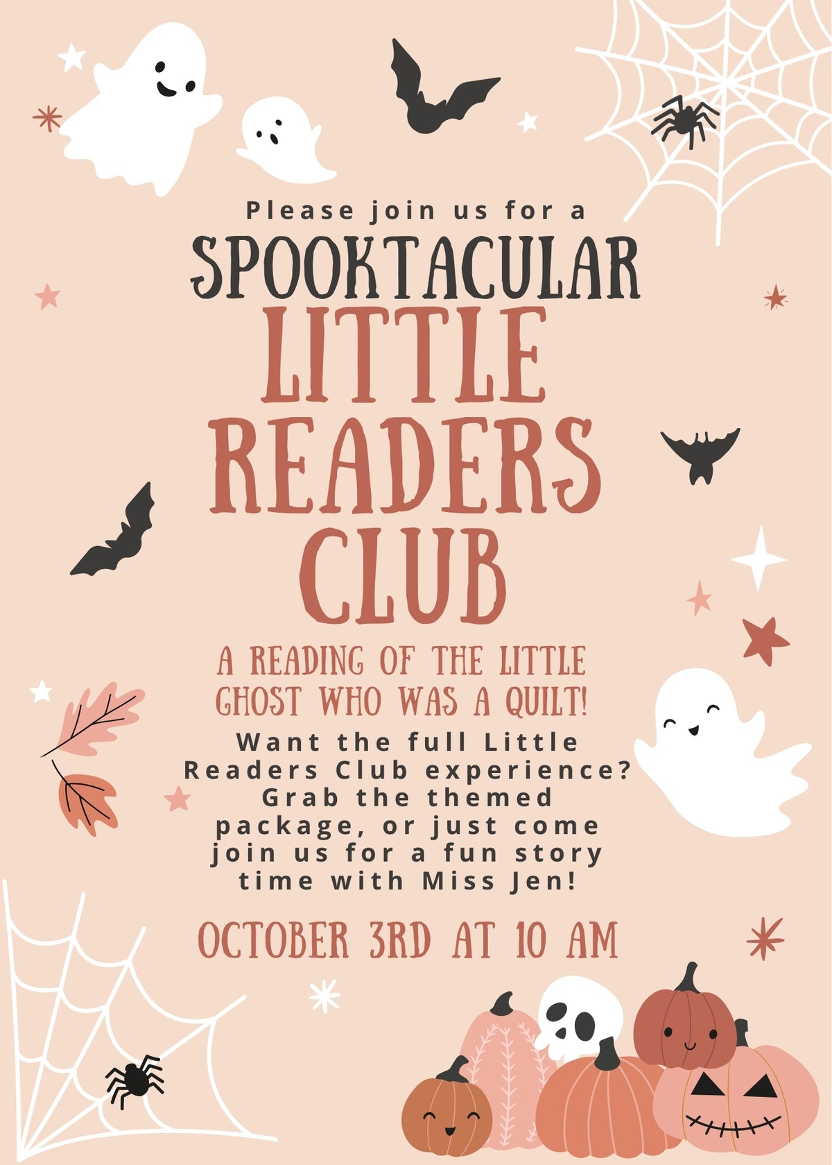 👻 Little Readers Club — October 3rd 🧡