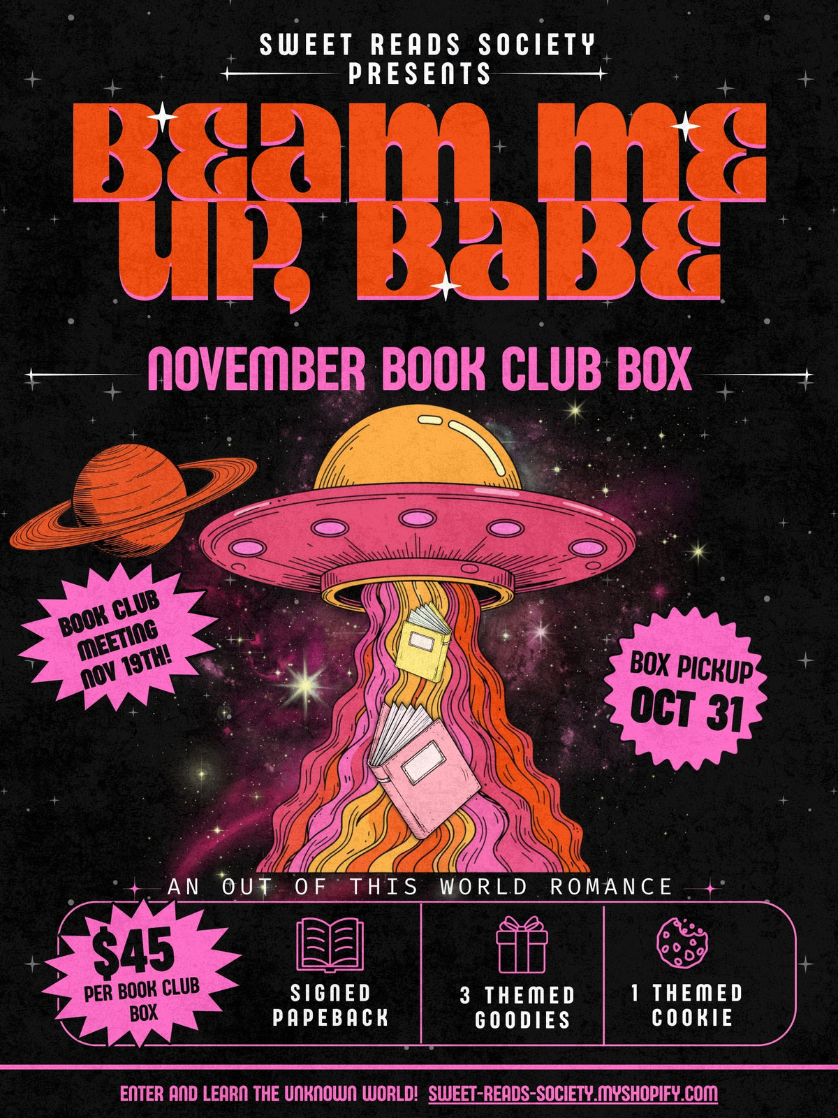 November Book Club Box | Beam Me Up Babe!🩷👽🛸