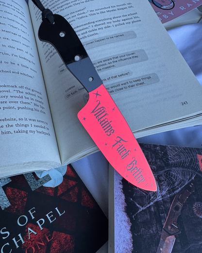 Villains Fuck Better - Mirrored Knife Bookmark: Pink