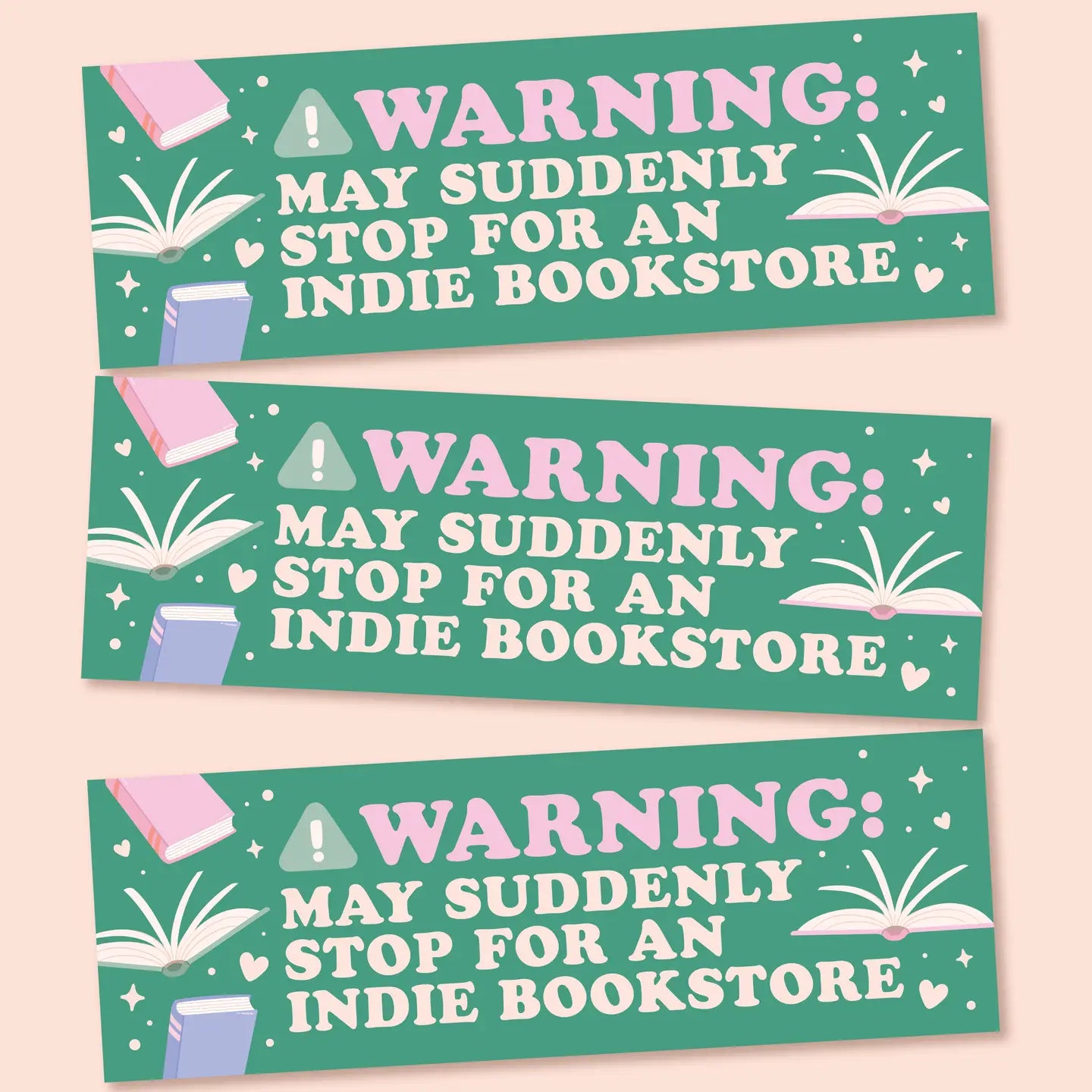 Stop For Bookstores Magnetic Bumper Sticker
